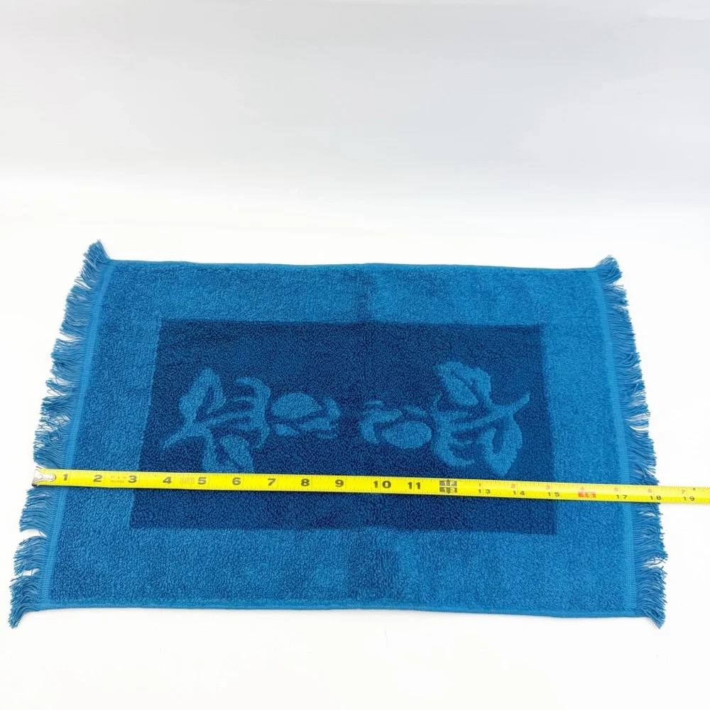 NEW Vintage Sears Royal Touch Floral Hand Towel Granny Core Blue Rose Fringe